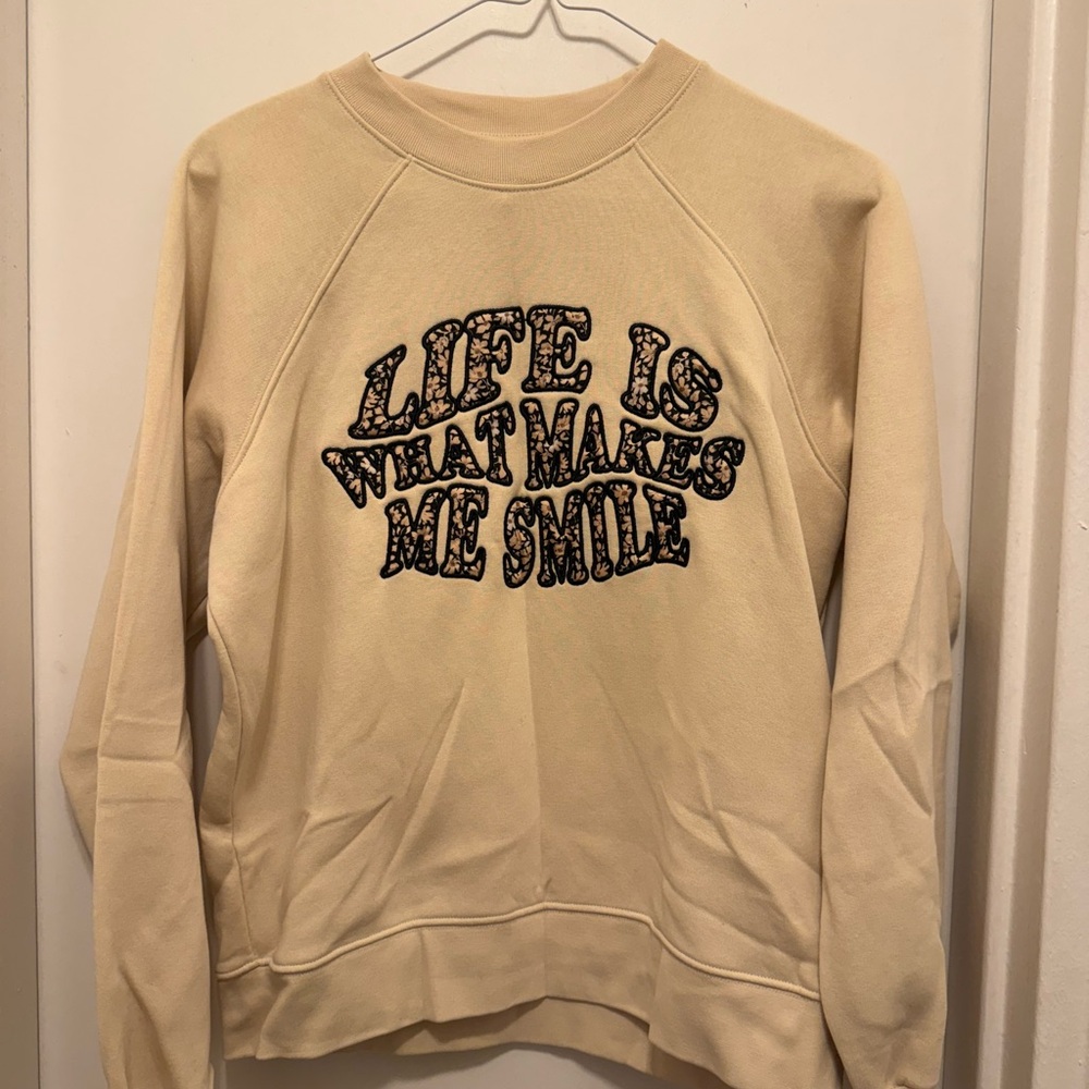 Sandro Cream Graphic Sweatshirt